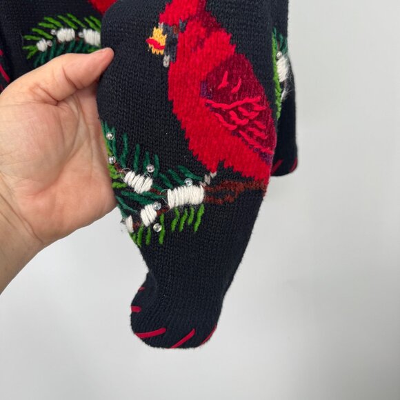 Design Options Cardinal Bird Philip Jane Gordon Sweater Cardigan woman's  size L - Picture 9 of 13